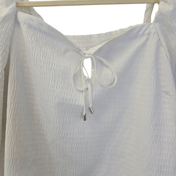 Elizabeth and James Textured Puff Sleeve Square Neck Top Size XL - Picture 6 of 7